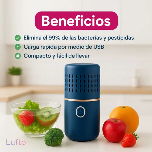Purificador de Frutas y Verduras - Elimina hasta el 99% de pesticidas, bacterias y residuos invisibles en solo 10 minutos