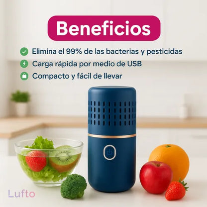 Purificador de Frutas y Verduras - Elimina hasta el 99% de pesticidas, bacterias y residuos invisibles en solo 10 minutos