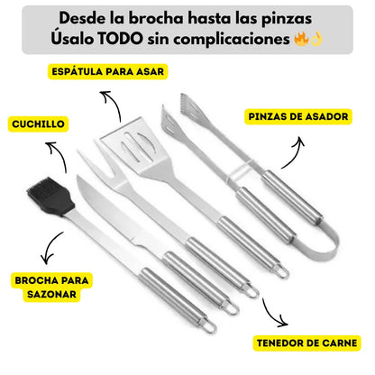 Kit Profesional de Parrilla – 15 Herramientas para el Asado Perfecto